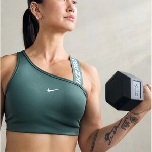 Nike Pro Asymmetrical Green Sports Bra